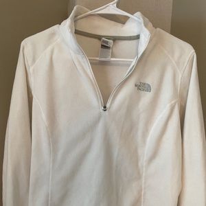 White north face light weight half zip